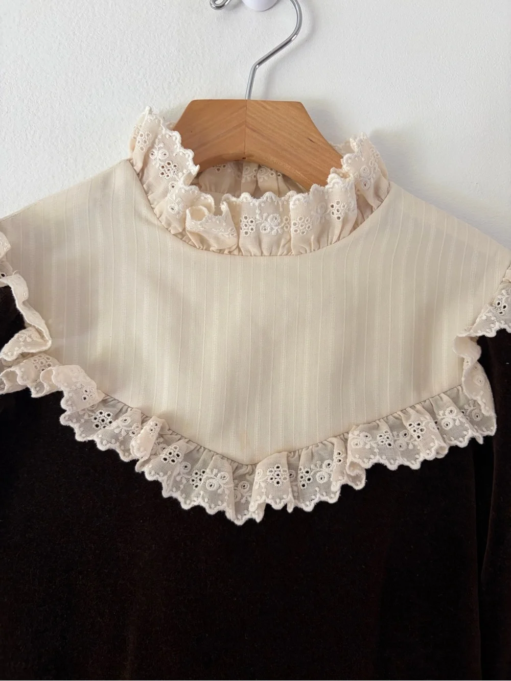 Fischel By Johnston Young Edwardian Vintage Brown Velvet Prairie Portrait Dress